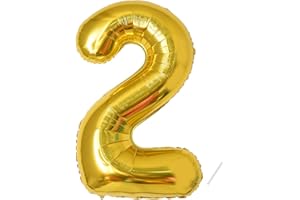 Ballon d'anniversaire numéro 2 ans | Ballon d'or 3 XXL - Ballon géant en 40" - 101cm Décoration d'anniversaire - Ballon numéro Décoration d'anniversaire .S'envole avec de l'hélium