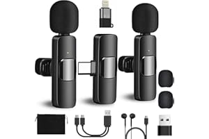 BINGKELE Wireless Lavalier Microphone for iPhone - iPad, Android Phone,Computer,Mini Microphone with Noise Reduction and Crystal Sound for Live Streaming,Video Recording, YouTube,Vlog,TikTok