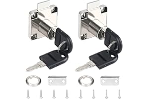 GZGXKJ 2 x White Push Lock Zinc Alloy Desk Drawer Lock Cylinder Cabinet Lock Use for Cabinets, Drawers, Mailboxes