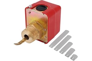 TOPINCN Flussostato Acqua Ottone 10 Bar Comando Paletta Costruzione Ottone Limitatore Flusso Acqua Controller NPT Connessione Filo Rosso AC250V