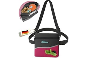 PetLove Worek na smakołyki dla psów • worek na karmę z zamknięciem magnetycznym • w zestawie dozownik do worków na odchody i do użytku jako torba na brzuch • różowa