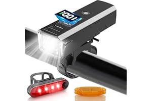 RIIRIOU Lumiere Velo Avant et Arriere Lampe Velo LED Puissantes Eclairage Velo Rechargeable USB Étanche IP65 5+4 Modes de Luminosité 1500mAh Lumière Vélo pour Cyclysme VTT VTC Bicyclette