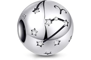 NINGAN Perline costellazioni in argento sterling 925 Fascino di zircone 5A Adatto per il regalo di compleanno della collana del braccialetto delle donne