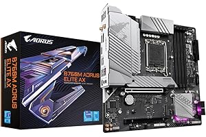 GIGABYTE TECHNOLOGY GIGABYTE B760M AORUS Elite AX Placa Base - Compatible con procesadores Intel Core de 14ª generación, VRM Digital de 12*+1+1 Fases, hasta 7800MHz DDR5 (OC), 2X PCIe 4.0 M.2, Wi-Fi 6E, 2.5GbE LAN