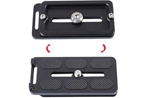iShoot All-Metal 80mm Camera Quick Release Plate QS-80 with 1/4" Screw Compatible with Arca-Swiss Fit Tripod Ball Head Panning Head Panorama Head Panoramic Head Clamp