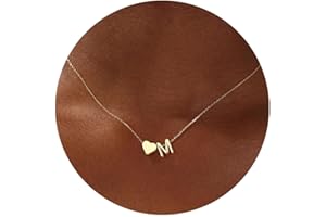 Turandoss Gold/Silver Heart Initial Necklace for Women Teen Girls - 18K Gold Plated Letter A-Z Pendant Necklace Dainty Heart Necklaces Tiny Initial Necklaces Birthday Gifts for Women Jewelry