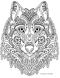 Image de Coloring Cover Notebook (Wolf Tribal | Wide Ruled): Notebook for note taking, writing, research, and journaling with coloring design on cover for ...