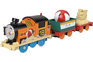 Thomas & Friends Motorized Toy Train Beachy Nia Battery-Powered Engine with Beach Ball Cargo for Preschool Kids Ages 3+ Years