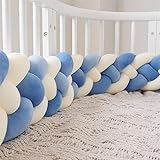 ZQ Tour De Lit Bébé Berceau Tressé en Peluche Coussin Bumper Lit Noué Oreiller Chambre De Coussin serpent velours Bumper noué