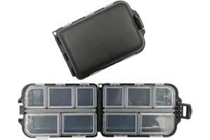 DRCHOER Fishing Tackle Box Lure Storage: 2 Packs Small Portable Case - Fishing Accessories Containers For Organizer Swivels Jigs Hooks Sinker (Black)