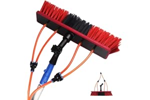 Pxkmouy 6m Pértiga Telescópica para Limpieza de Cristales, Cepillo De Pulverización De Agua Multipropósito Limpiador Extensible, Kit de Limpieza de Paneles Solares Poste de extensión Ajustable