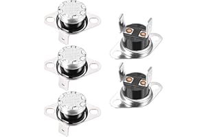 sourcing map KSD301 Thermostat 95°C/203°F 10A N.C Adjust Snap Disc Temperature Switch for Microwave,Oven,Coffee Maker 2pcs,Bakelite Material