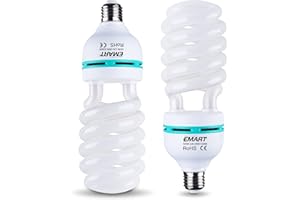 EMART Photography Light Bulb, 2 x 105W 5500K CFL Daylight White Balanced Full Spectrum Lighting Bulbs in E27 for Softbox Photo Video Studio Lights
