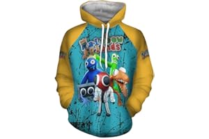 Gooyeh Sudadera con capucha para juegos de anime, diseño de arco iris, con estampado en 3D, para niños y niñas