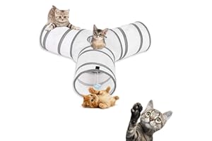 AOKUY Tunnel de Jeu pour Chat et Chaton - Tunnel Pliable 3 Canaux pour Chat, Chiot, Lapin