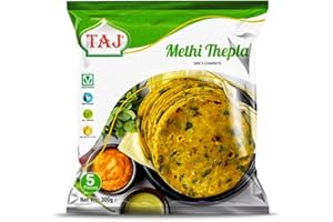 VEENAS Taj Methi Thepla | 300G | 5Pieces | No Preservatives | Frozen | All natural | Vegetarian | Spicy Chapatti