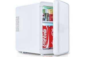 UOHHBOE Mini frigorifero portatile da 4 l, con funzione di raffreddamento e riscaldamento, AC 220 V/DC 12 V, presa accendisigari per casa, ufficio, auto e campeggio
