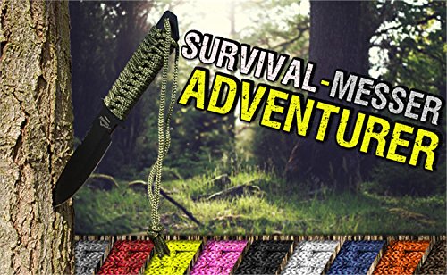 Messer mit feststehender Klinge und Nylontasche, Griff mit Nylonband „Adventurer“ - 3