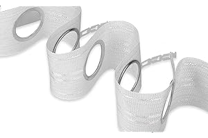 MERCERÍA SUANCES Cinta Cortina para Barras, Cinta Cortina de oallos de 32mm. Cinta con Ojales 80/32 (10 Metros)