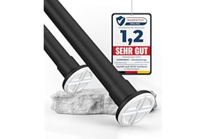 HOFACTORY MEISENBERG Asta Telescopica Tenda 70-120cm, Nero Opaco, Ø 25 mm, Bastone Doccia a Pressione per Finestre, Divisori per Ambienti e Cucina