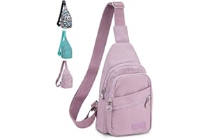 MOAMUN Sac de Poitrine femmes, Sac à Bandoulière Ultraléger Nylon Sac de Poitrine Avec Prise Casque, Léger Sacoche Porté Épaule Convient pour Les Voyages Le Tourisme Sac Léger Étanche