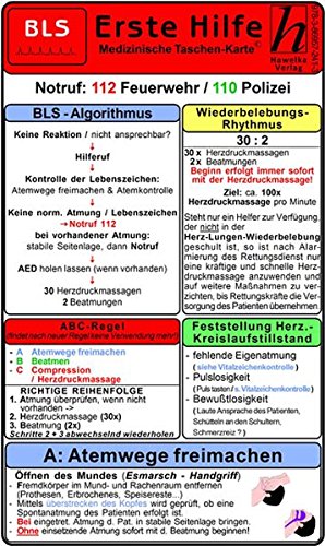 Preisvergleich Produktbild Erste Hilfe - BLS - Medizinische Taschen-Karte