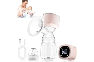 Bwaliffury Tiralatte Elettrico,Tiralatte Portatile,Tiralatte Elettrico Indossabile,Breast Pump Electric 1200mAh,4 Modalità e 15 Livelli, Display a LED,180ml, Tira Latte Neonati Elettrico,Flangia 24 mm