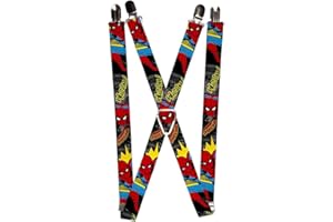 Buckle-Down Men's Marvel Comics Suspenders-Spider-Man in Action W/Amazing Sp
