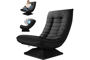‎ASUKALE Asukale Bodenstuhl 360° Drehbar, Bodensessel mit Verstellbarer Rückenlehne, Bodensofa Klappbar, Lazy Sofa, Gaming Relax Boden Sessel Wohnzimmer, 60x105x87cm, Schwarz