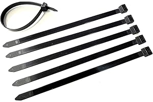 ON1SHELF Wytrzymałe opaski kablowe z zamkiem błyskawicznym 12 mm x 290 mm, bardzo mocne nylonowe opaski kablowe klasy przemysłowej o wytrzymałości na rozciąganie 110 kg (10, czarne)