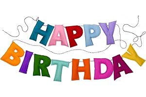 DANDUOLAI Pre-Strung Felt Happy Birthday Banner, Reusable HAPPY BIRTHDAY Garland, Birthday Banner Decorations, Personalized Happy Birthday Sign for Birthday Decor, Party Decor, Photo Prop (Birthday 02)