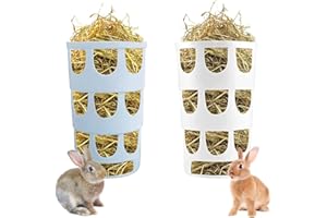 NUYYR 2 Pezzi Mangiatoia per Coniglio, Alimentatori per Fieno, Alimentatore per Conigli, Mangiatoia per fieno, Appesa Multiuso Plastica Porta Fieno per Conigli Adatta per Porcellino d'India, Furetto