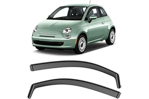 GEARCELL Déflecteurs d'air noirs - Protection contre la pluie - Visière de fenêtre compatible avec Fiat 500 2010-2023 - 3 portes