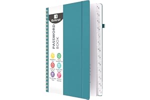 Dzhzal Carnet de mots de passe avec onglets alphabétiques pour les personnes âgées, carnet de mots de passe organisé à spirale, carnet de mots de passe pour adresse Internet, organiseur de mots de