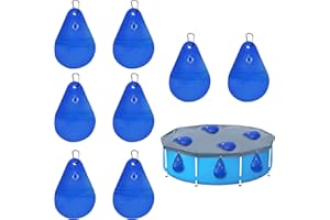 CHONGQILAO Poolabdeckung Gewichte Wassersack, 8 Stück Verdicktes Pool Wandtaschen, Pool Beschwerungssack mit Haken, Robuste Pool-Wasserbeutel zum Aufhängen, Schwimmbadabdeckung Hängetasche mit Anti Leck Ventil