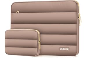 MOSISO Torba na laptopa 13-14", Puffy etui na laptopa 13,3", kompatybilne z MacBook Air 13, 13,6, M4, M3, M2, M1/Pro 13/Pro 14, HP, Dell, ASUS, Lenovo, poliester, pozioma torba z małym etui, brązowa