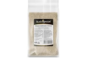 ITALIA SPEZIE - Sale grigio di Guerande fino - 1 Kg, Sale Celtico o Bretone, sale naturale 100% non raffinato