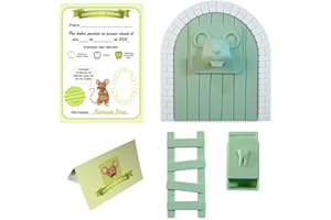 MFS MYFUTURSHOP Myfuturshop® Ratoncito Pérez Puerta, Caja para el Diente, Escalera, 4 certificados de Diente Limpio. Regalo Original para niño y niña. VERDE MENTA