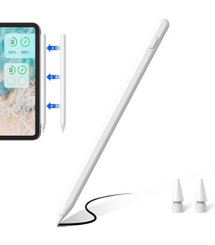 MEKO Penna per iPad, 13 Minuti di Ricarica Veloce Penna iPad con Rifiuto del Palmo, Sensibilità di Inclinazione, Compatibile con 2018-2022 iPad 6/7/8/9/10, Air 3/4/5, Mini 5/6, Pro 11/12.9