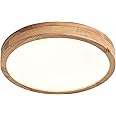 Schindora Wooden LED Ceiling Light,20W Cool White 6000K 1600 LM,Round Wood Ceiling Lights Ø30cm for Lounge Living Room Kitchen Dining Room Hallway Home Office Children's Room
