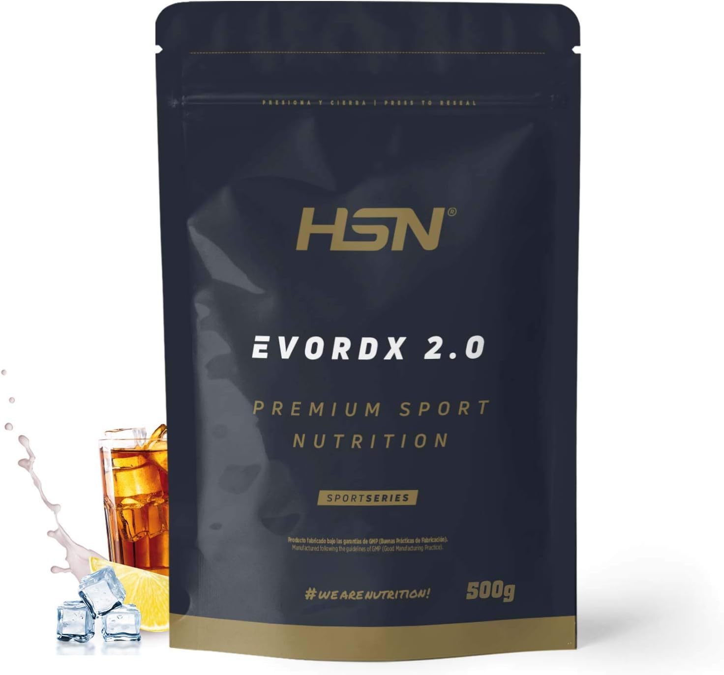 HSN Pre Entreno Evordx 2.0 (300mg de Cafeína) | Té Frío Limón 500g | Pre Workout 100% Vegano Sin Carbohidratos Sin Gluten | BCAAs, Creatina, L-citrulina, Arginina AKG, Extracto de Remolacha