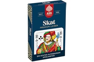 ASS Altenburger FSC Skat Leinen, französisches Bild in Faltschachtel, White