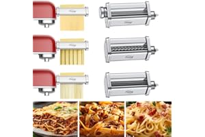 TPGSING Confezione da 3 accessori in acciaio inox per macchina per Kenwood pasta, comprensivo di taglierina per Kenwood accessori pasta fresca, rullo taglia lasagne e taglia spaghetti