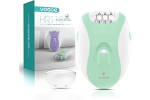 VOGOE Epilatore Elettrico Donna con 21 Pinzette & Luce LED, 2 Velocità Epilazione Senza Fili Ricaricabile, Epilatore Elettrico per Braccia & Gambe HR110 (Verde chiaro)