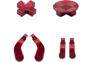 Easegmer 4 Stück austauschbare Paddel und 2 D-Pads Metall Edelstahl Ersatzteile für Xbox One Elite Series 2 Controller & Xbox One Elite Controller (rot)