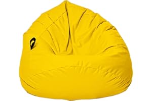 MB MILLINDABAG MILLINDABAG Kastanie Tropfenform Sitzsack für Kinder Jugendliche und Erwachsene Beanbag Kissen Indoor & Outdoor Gaminggeignet bereits gefüllt Sitzkissen Bodenkissen (Gelb, XL-Durchmesser 77 cm)