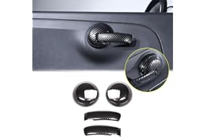 PIUGILH Adatto per FIAT 500 2010-2024 Auto Maniglia interna Pannello Copertura Decorativa,Accessori Auto Interno Per Abarth 595 2010-2024, Auto Maniglia Interna Copertura Trim (Motivo In Fibra Di Carbonio