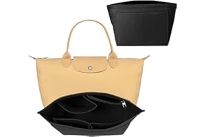APMGONT Organizer für Longchamp Tasche, klappbar Geldbörse Organizer für Tasche, Filz-Geldbörsen-organizer-Einsatz, für Longchamp Le Handtascheneinsatz (Schwarz, M)