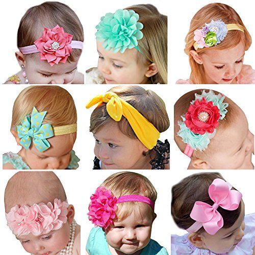 JT-Amigo 9er Set Baby Mädchen Haarband Stirnband
