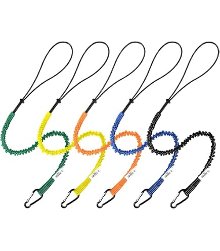 ElevateTech 6 Cordini A Spirale Per Kayak E Pesca, In Acciaio E TPU, Con Clip, Estensibili Fino A 150 Cm